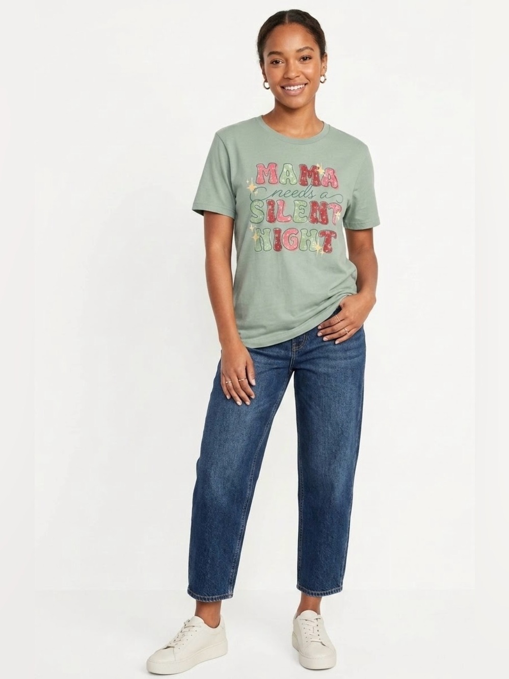 Pivotal Partners $24 P2P21-23” Sage “Mama Needs A Silent Night” Graphic Tee L